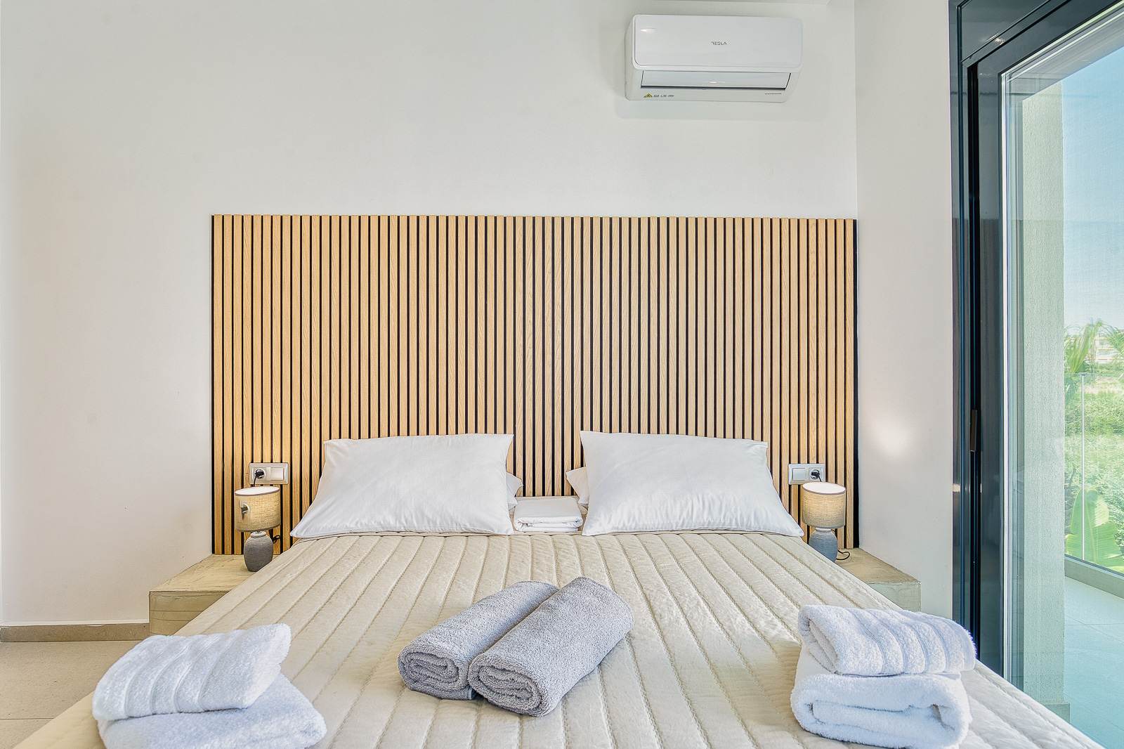 A bedroom in the Rea first-floor apartment